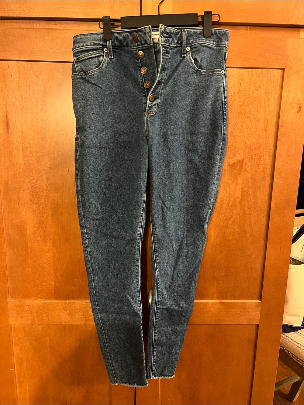 Abercrombie & Fitch Women's Skinny Jeans in Dark Blue Denim